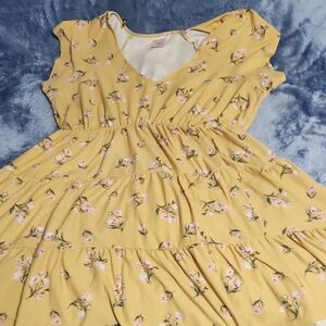 No Boundaries Yellow and Pink Floral Dress